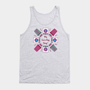 It's Laundry Day Mandala | Green Pink | Gray Tank Top